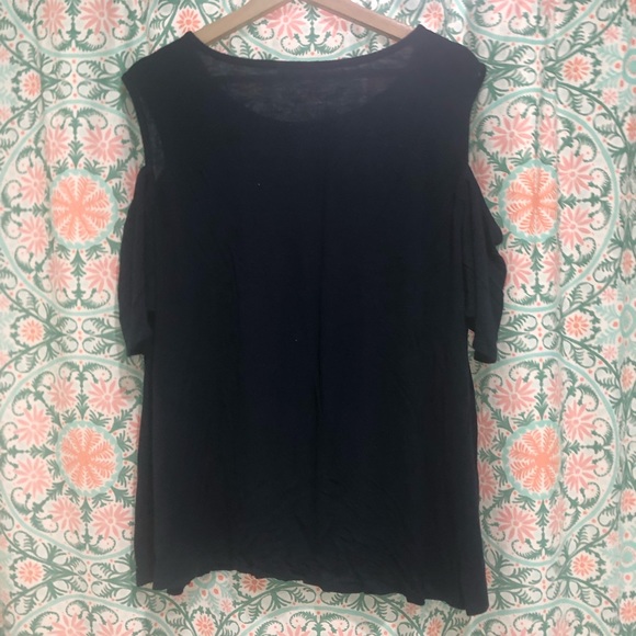 Embroidered Cold Shoulder Top - Picture 5 of 5